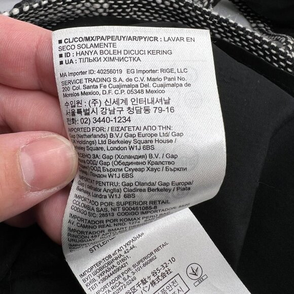 Banana Republic Sleeveless Dress Black & White Tweed V Neck size 0 Petite - Picture 10 of 10